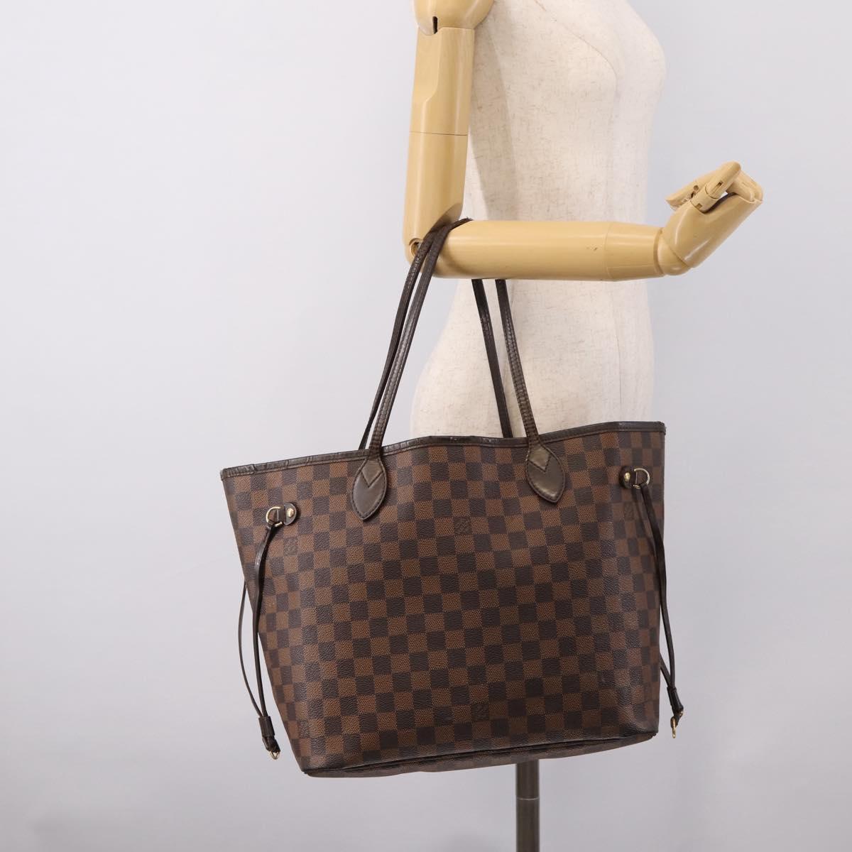 LOUIS VUITTON Damier Ebene Neverfull MM Tote Bag N51105 LV Auth hk4116