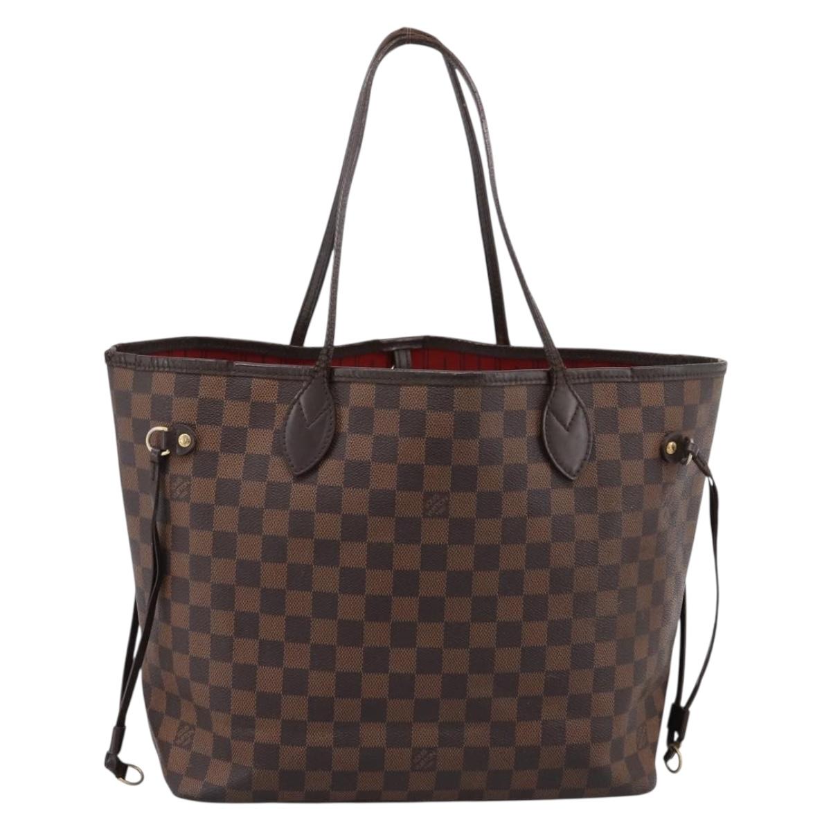 LOUIS VUITTON Damier Ebene Neverfull MM Tote Bag N51105 LV Auth hk4116