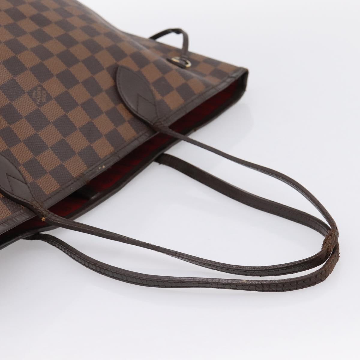 LOUIS VUITTON Damier Ebene Neverfull MM Tote Bag N51105 LV Auth hk4116