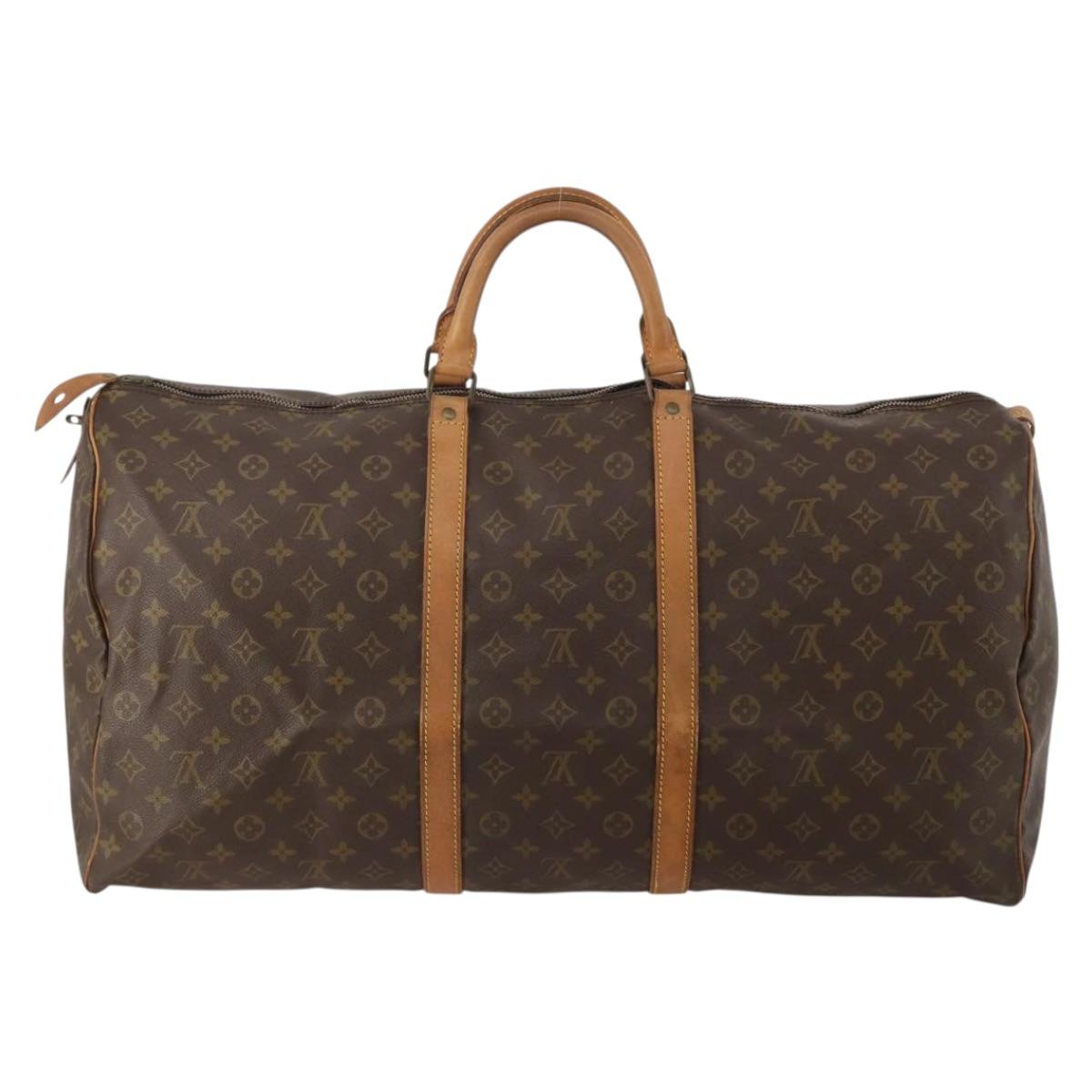 LOUIS VUITTON Monogram Keepall 60 Boston Bag M41422 LV Auth hk4118