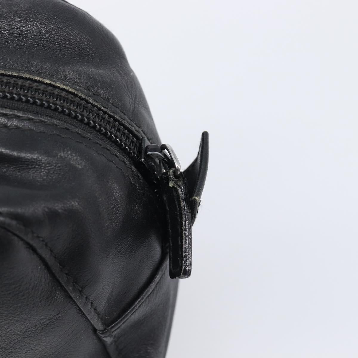 GUCCI Pouch Leather Black Silver 039 0974 Auth hk4120