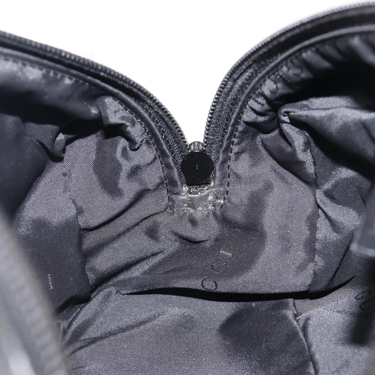 GUCCI Pouch Leather Black Silver 039 0974 Auth hk4120