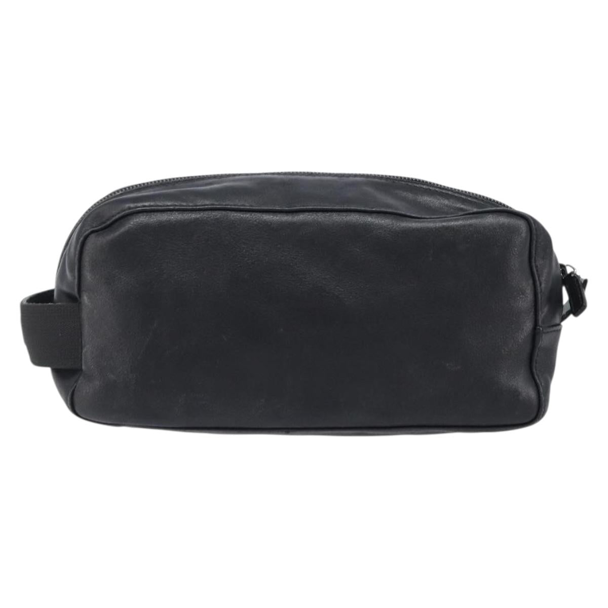 GUCCI Pouch Leather Black Silver 039 0974 Auth hk4120