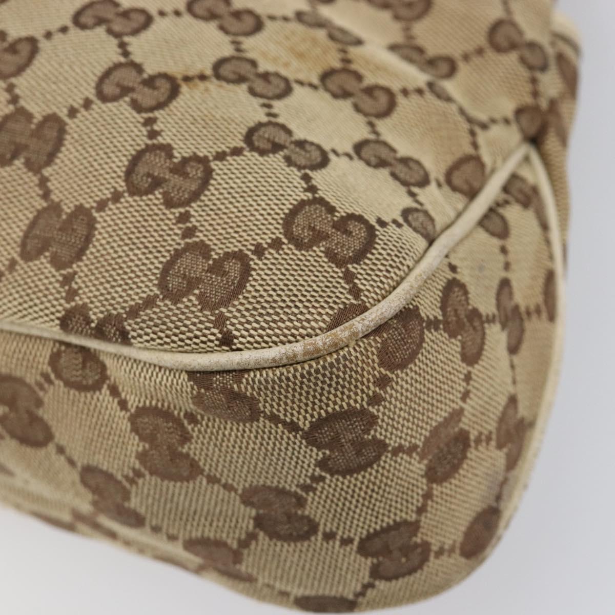 GUCCI GG Canvas Tote Bag Beige Gold 121023 Auth hk4121