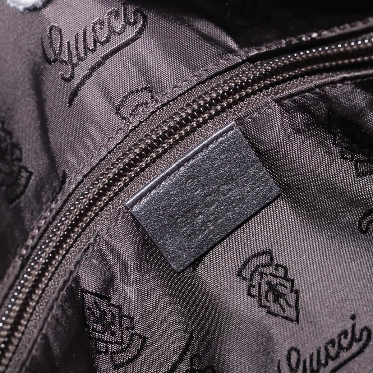 GUCCI GG Canvas Guccissima Shoulder Bag Leather Black Gold Auth hk4122