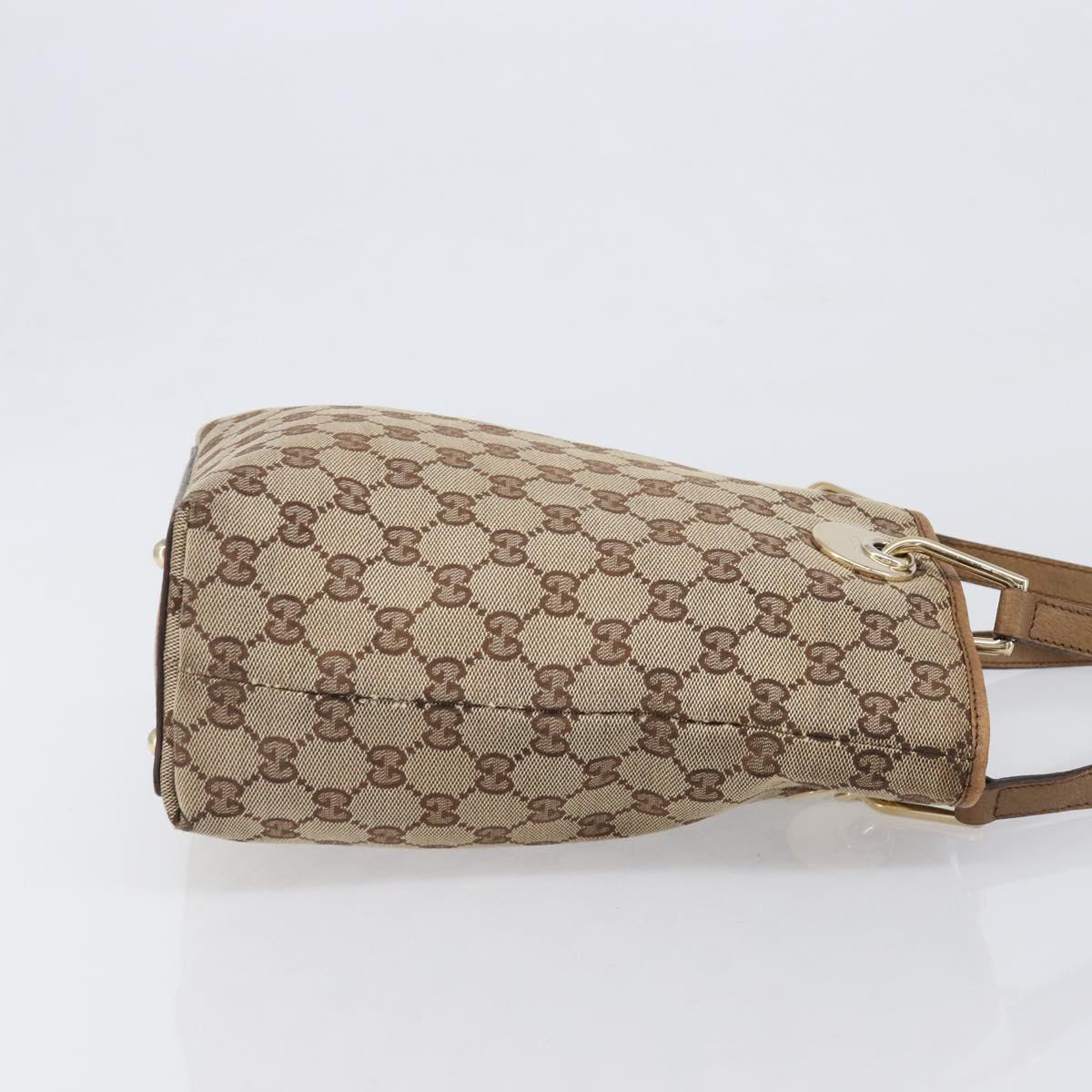 GUCCI GG Canvas Tote Bag Beige Gold 120840 Auth hk4123