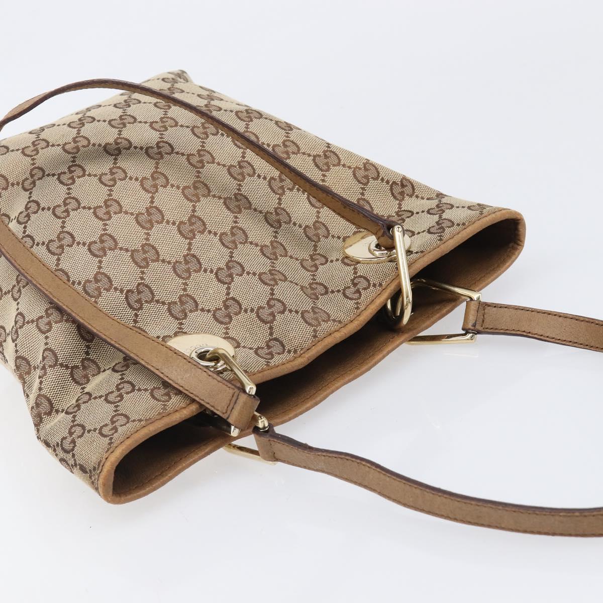 GUCCI GG Canvas Tote Bag Beige Gold 120840 Auth hk4123
