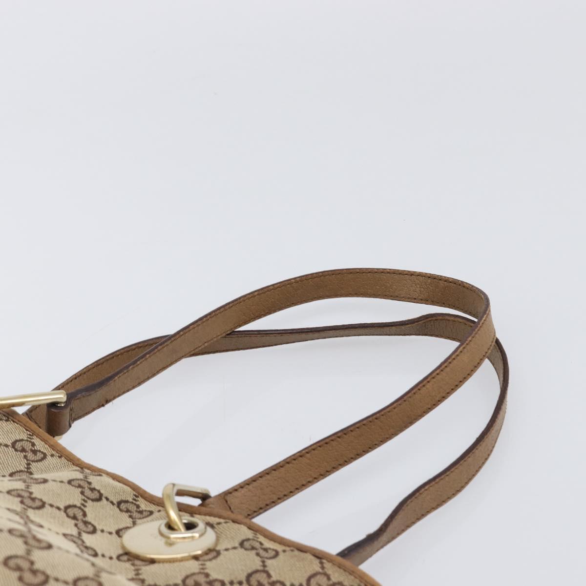 GUCCI GG Canvas Tote Bag Beige Gold 120840 Auth hk4123