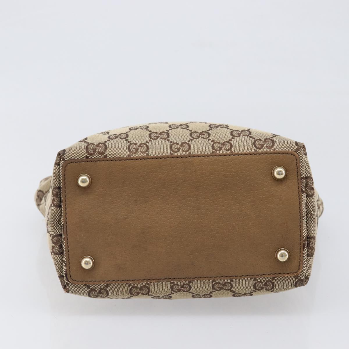 GUCCI GG Canvas Tote Bag Beige Gold 120840 Auth hk4123