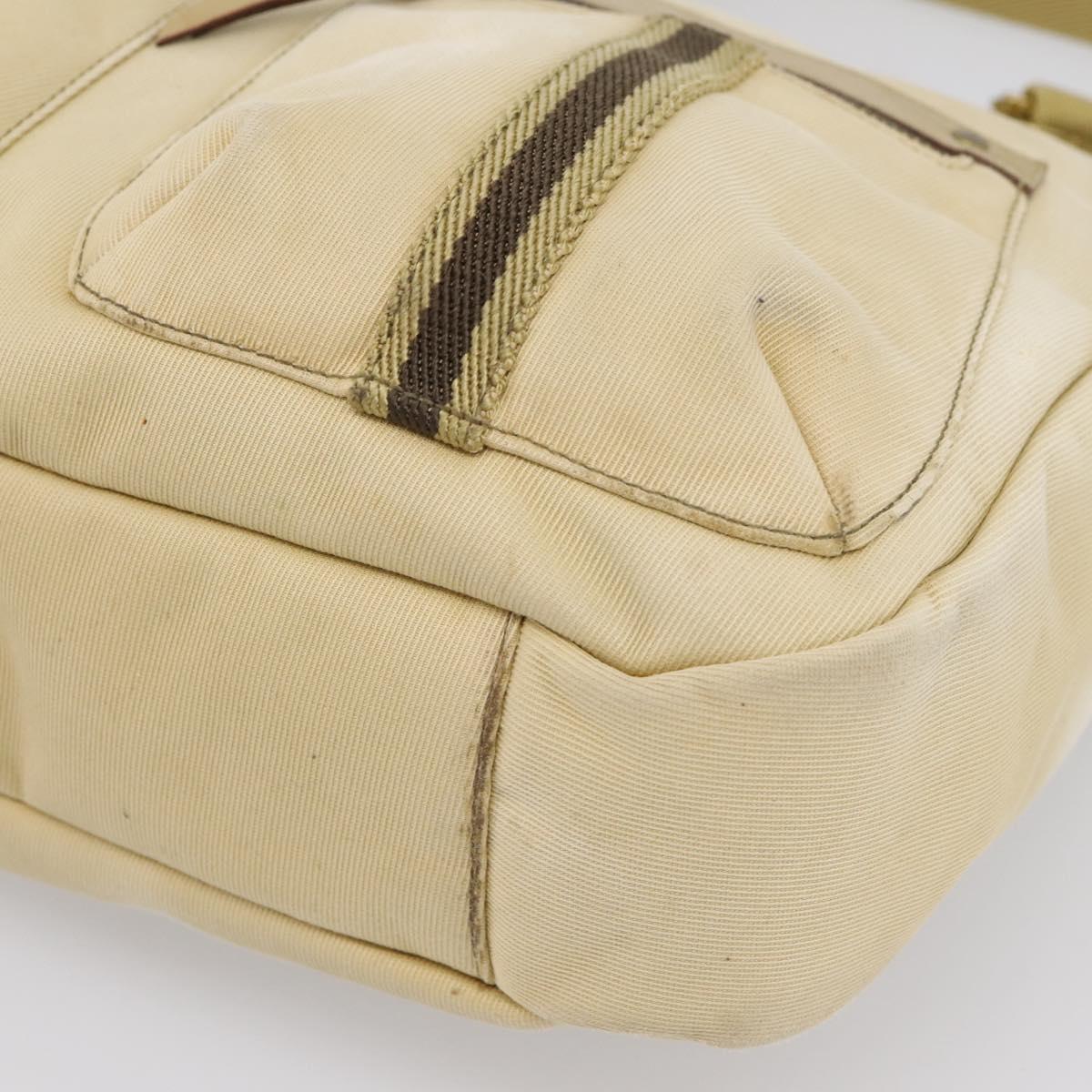 GUCCI Shoulder Bag Canvas Beige Gold 90762 Auth hk4125