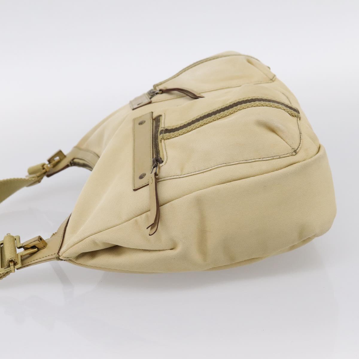 GUCCI Shoulder Bag Canvas Beige Gold 90762 Auth hk4125