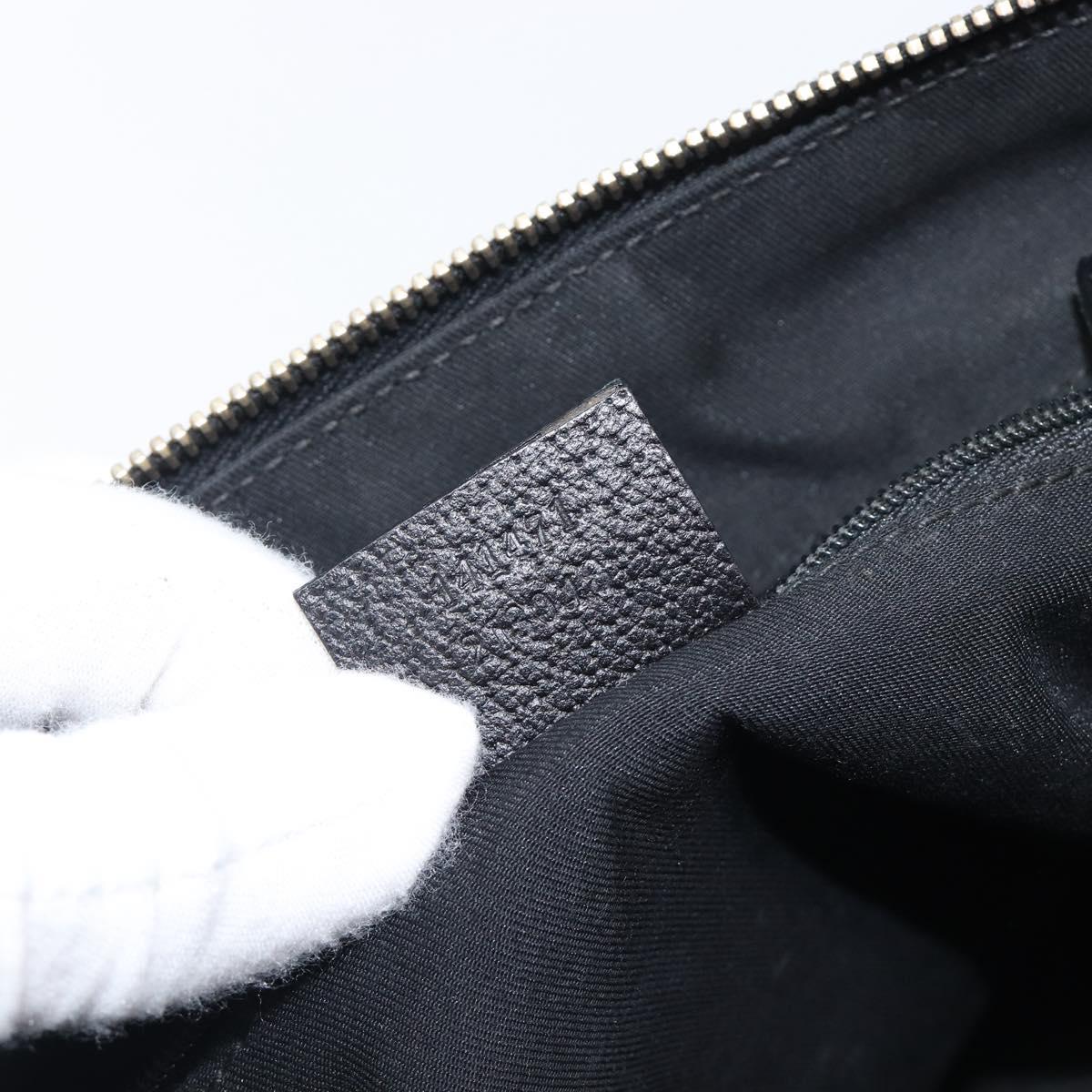 GUCCI GG Canvas Hand Bag Black Gold 141471 Auth hk4126