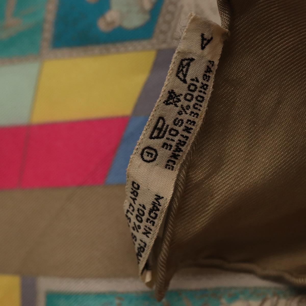 HERMES Carre 90 Scarf ""CORRE SPONDANCE"" Silk Gray Auth hk4128