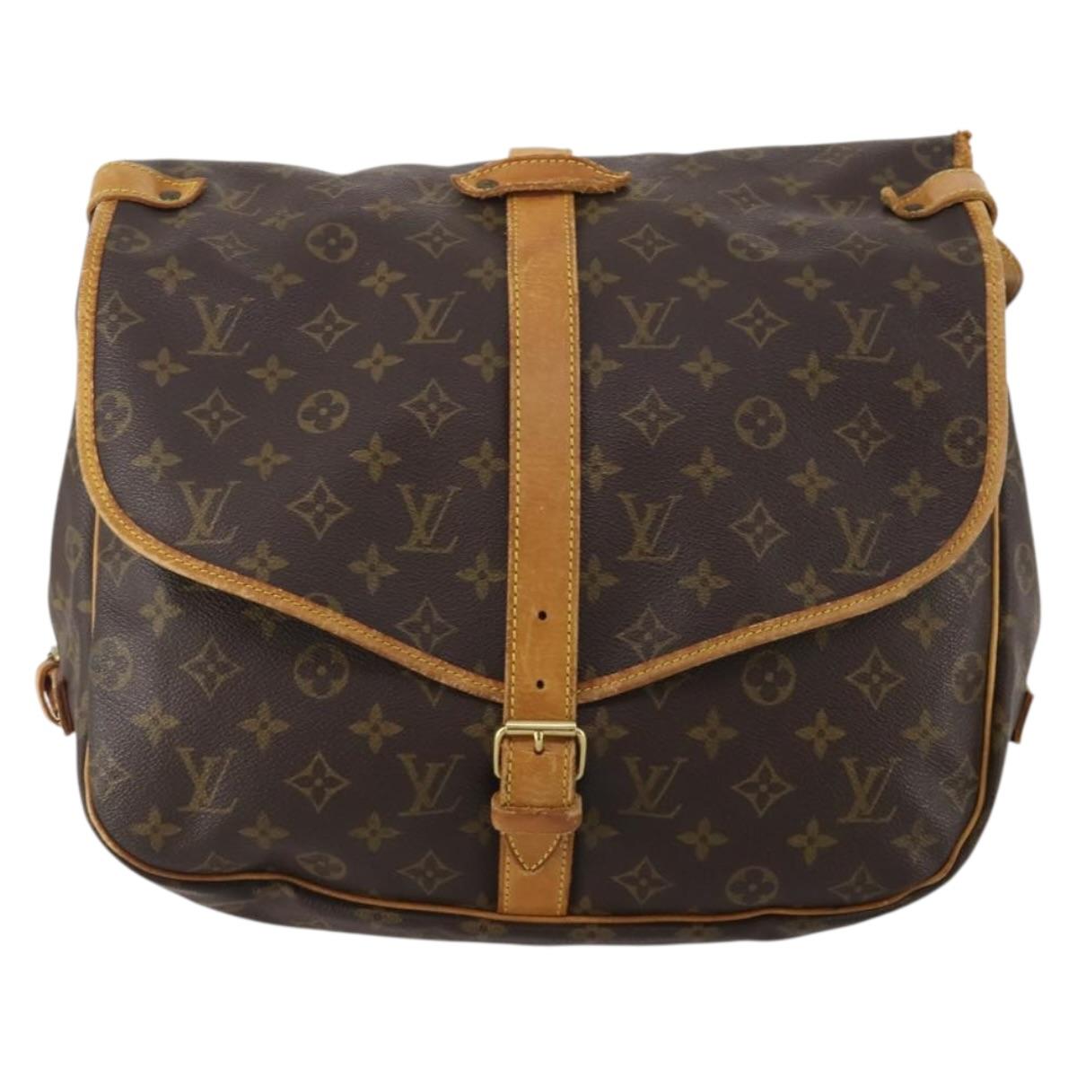 LOUIS VUITTON Monogram Saumur 35 Shoulder Bag M42254 LV Auth hk4132