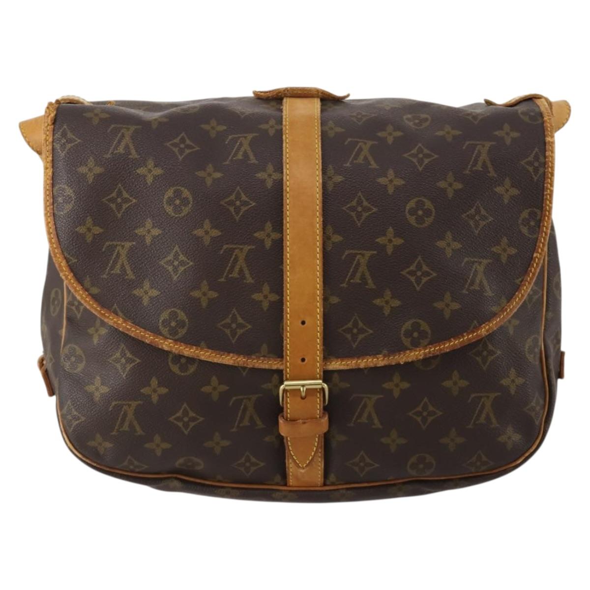 LOUIS VUITTON Monogram Saumur 35 Shoulder Bag M42254 LV Auth hk4132