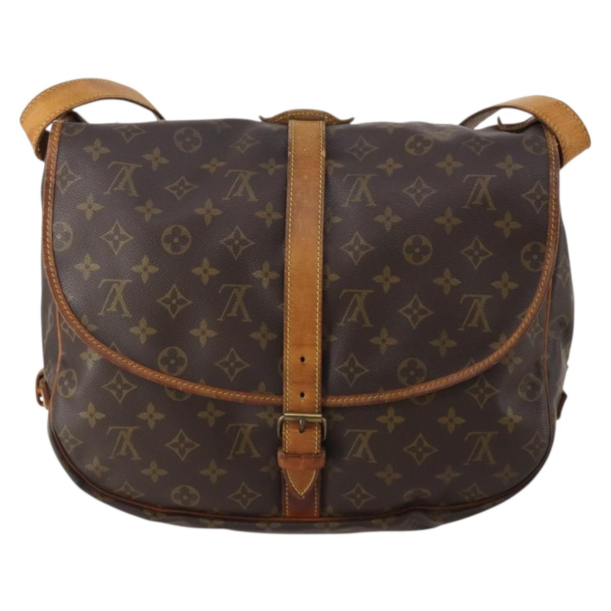 LOUIS VUITTON Monogram Saumur 35 Shoulder Bag M42254 LV Auth hk4133