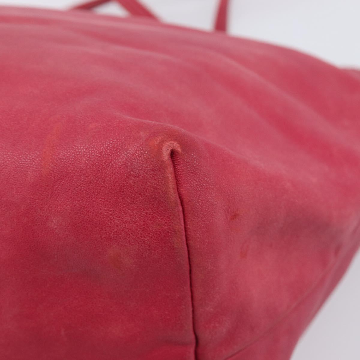 LOEWE Tote Bag Leather Pink Gold Auth hk4142