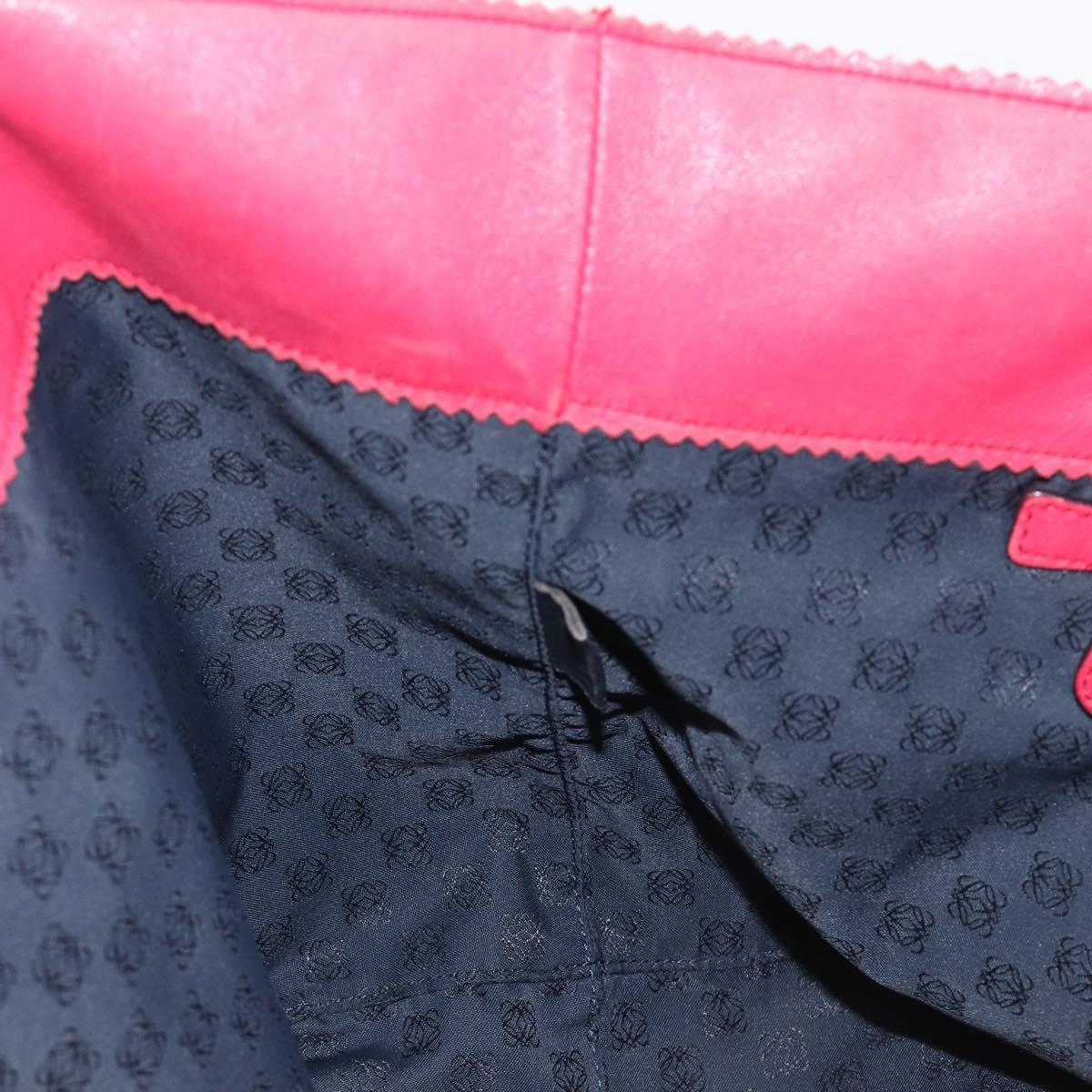 LOEWE Tote Bag Leather Pink Gold Auth hk4142