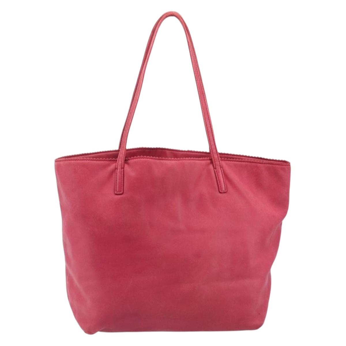 LOEWE Tote Bag Leather Pink Gold Auth hk4142