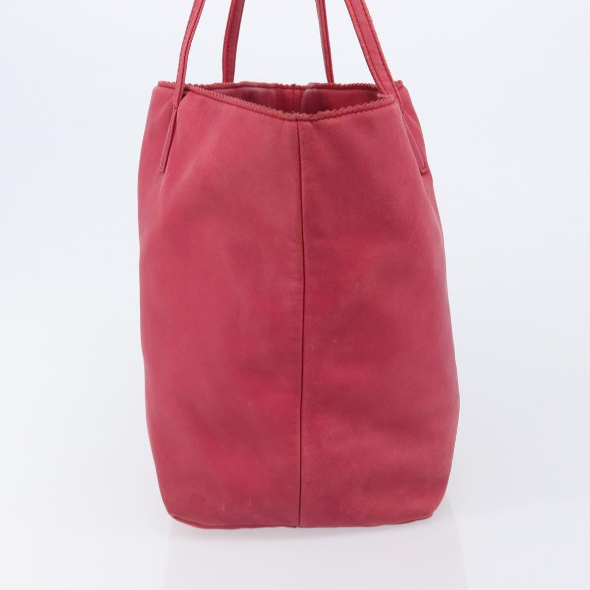 LOEWE Tote Bag Leather Pink Gold Auth hk4142