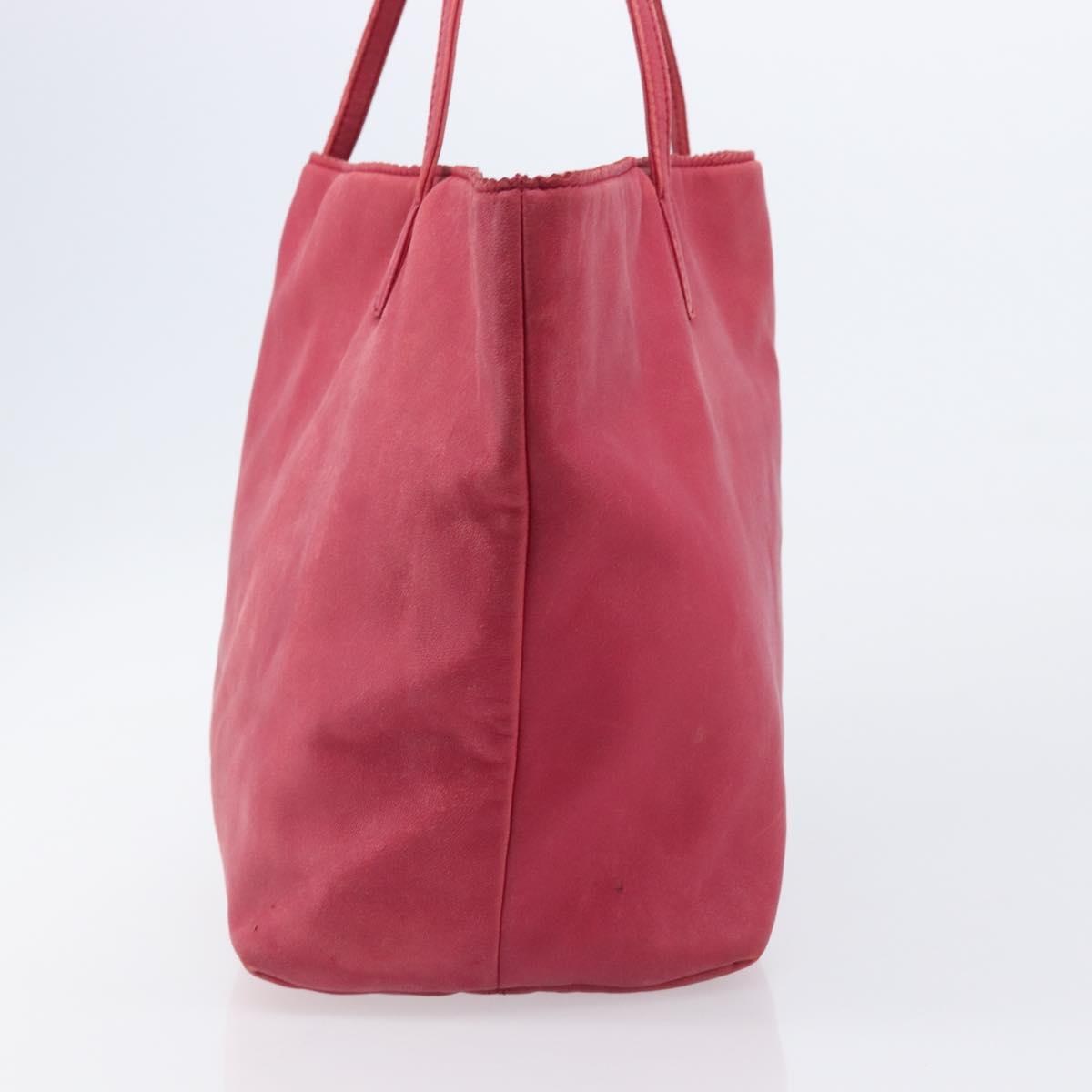 LOEWE Tote Bag Leather Pink Gold Auth hk4142