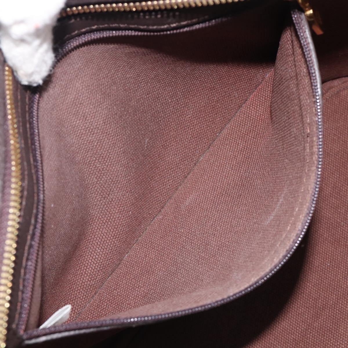 MCM Logogram Vicetos Tote Bag PVC Brown Gold Auth hk4152