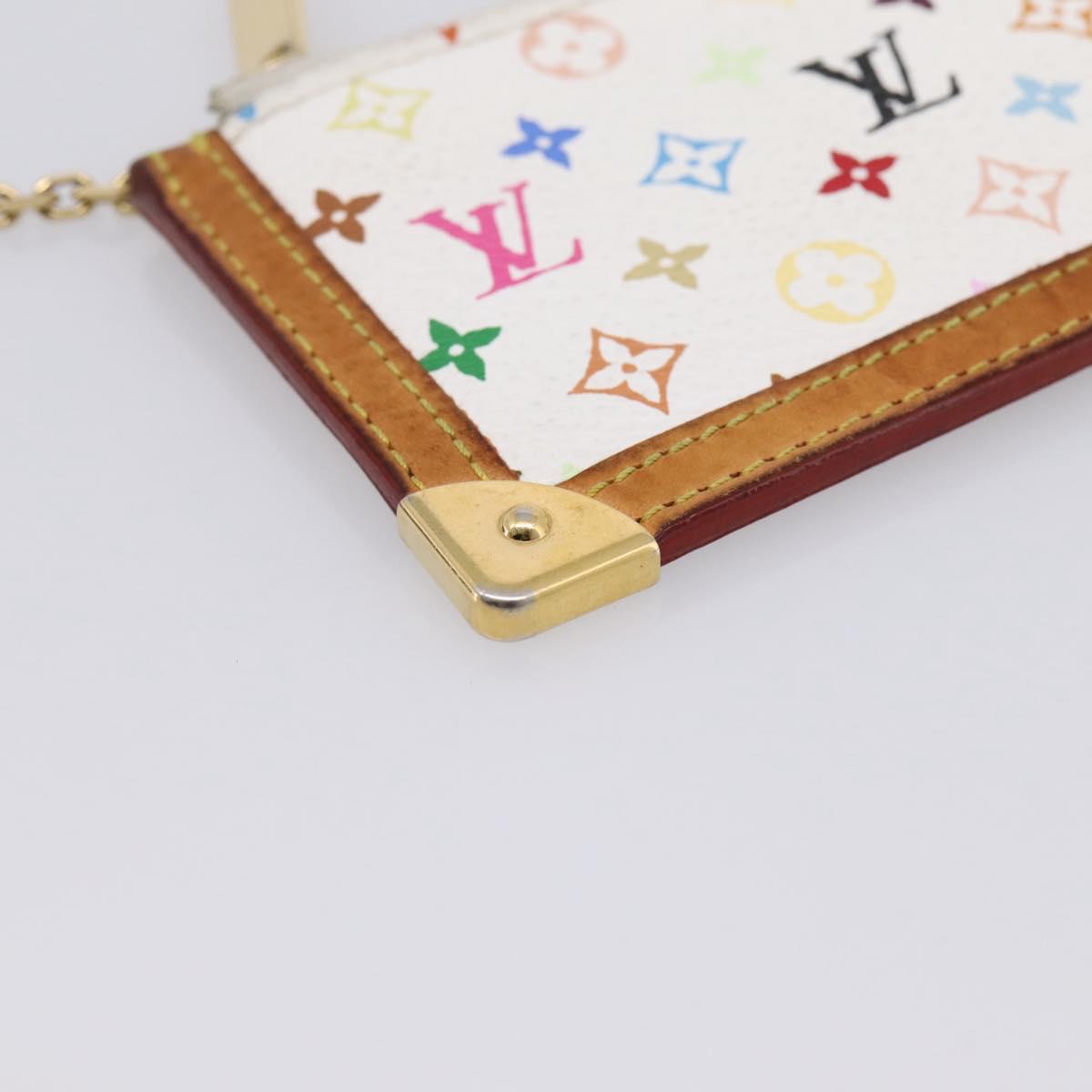 LOUIS VUITTON Monogram Multicolor Pochette Cles Purse White M92655 Auth hk4165