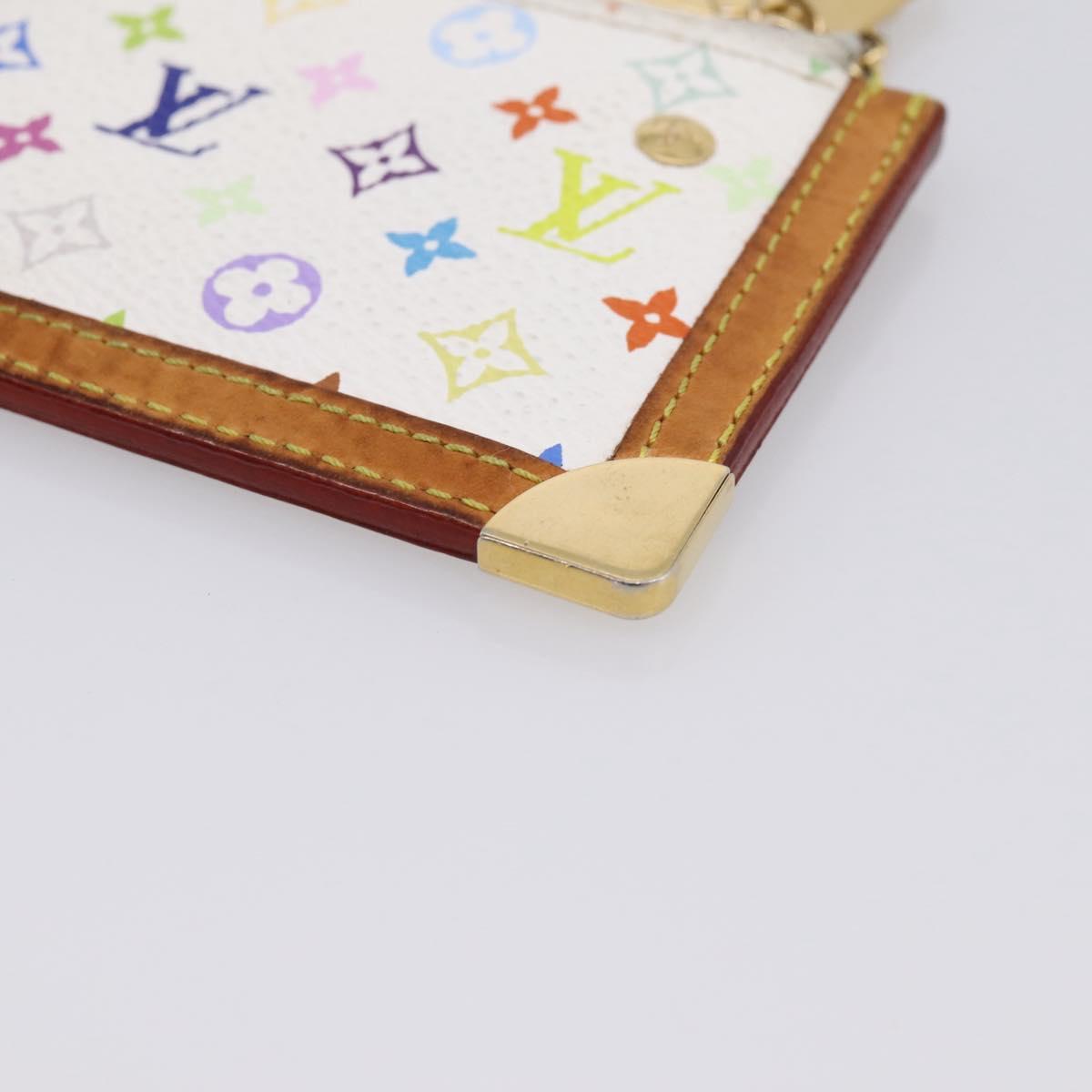 LOUIS VUITTON Monogram Multicolor Pochette Cles Purse White M92655 Auth hk4165