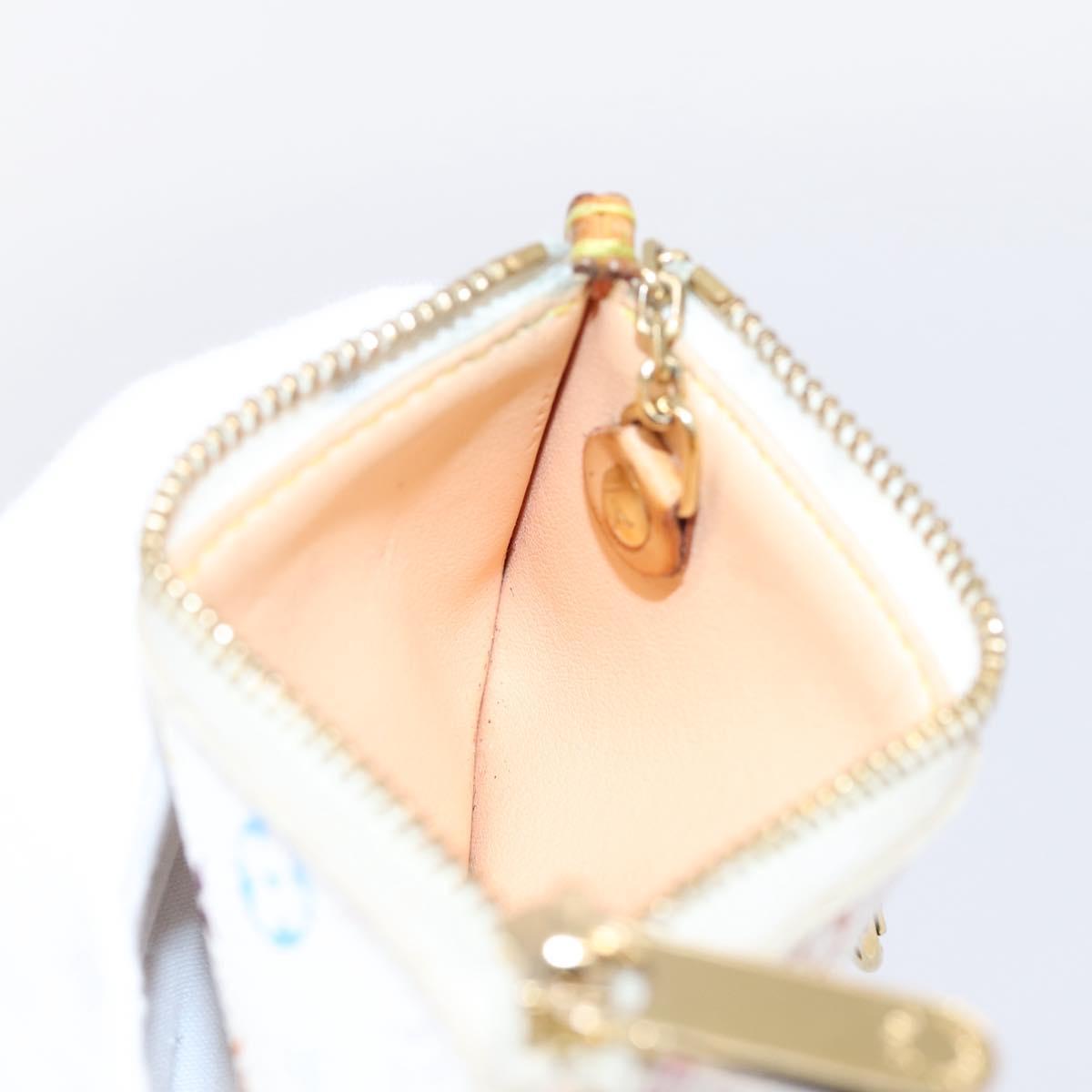 LOUIS VUITTON Monogram Multicolor Pochette Cles Purse White M92655 Auth hk4165