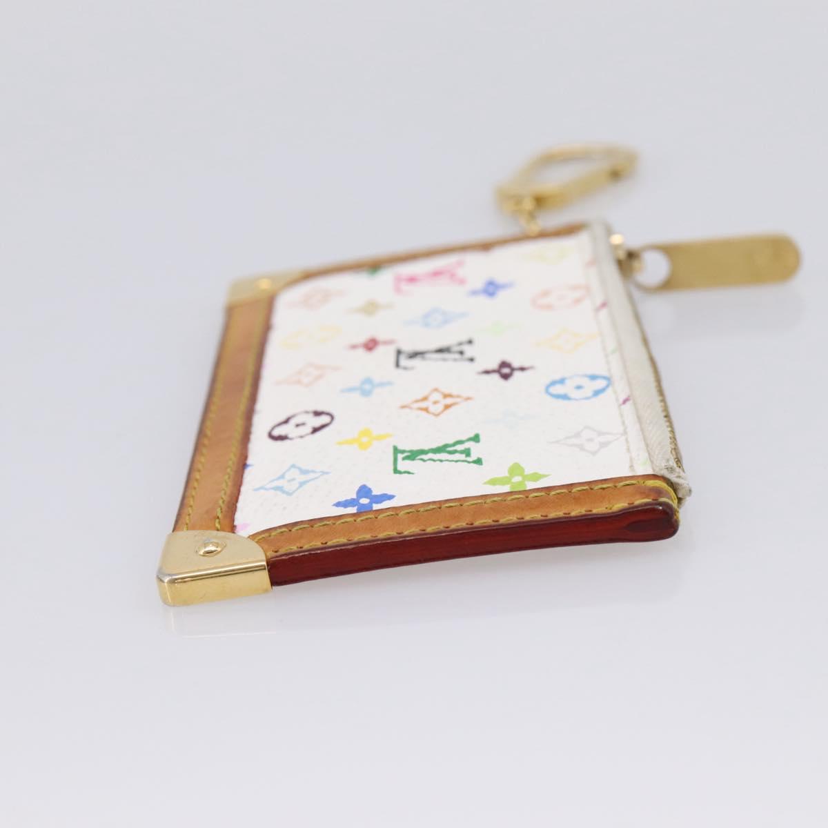 LOUIS VUITTON Monogram Multicolor Pochette Cles Purse White M92655 Auth hk4165