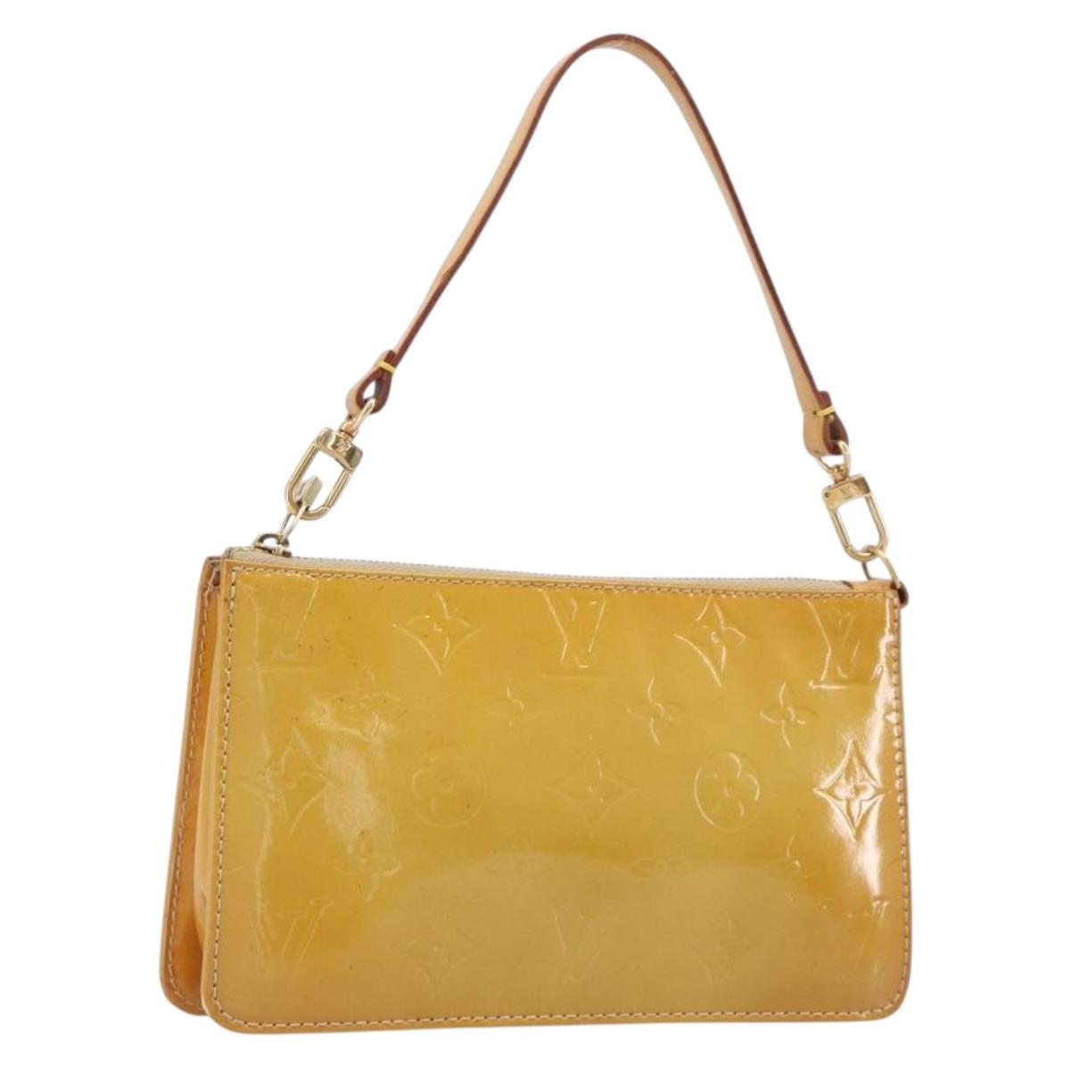 LOUIS VUITTON Monogram Vernis Lexington Pouch Beige M91010 LV Auth hk4167