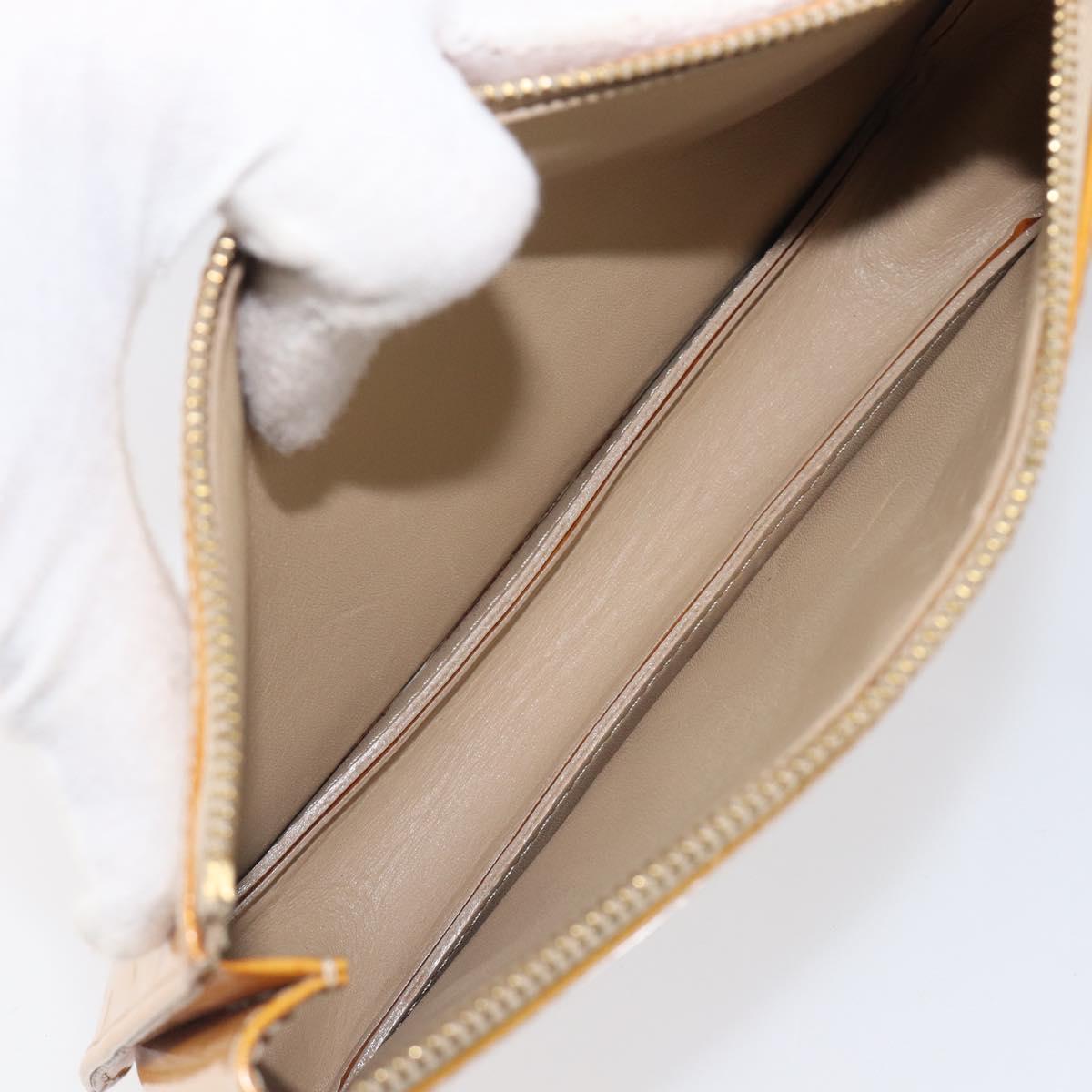 LOUIS VUITTON Monogram Vernis Lexington Pouch Beige M91010 LV Auth hk4167
