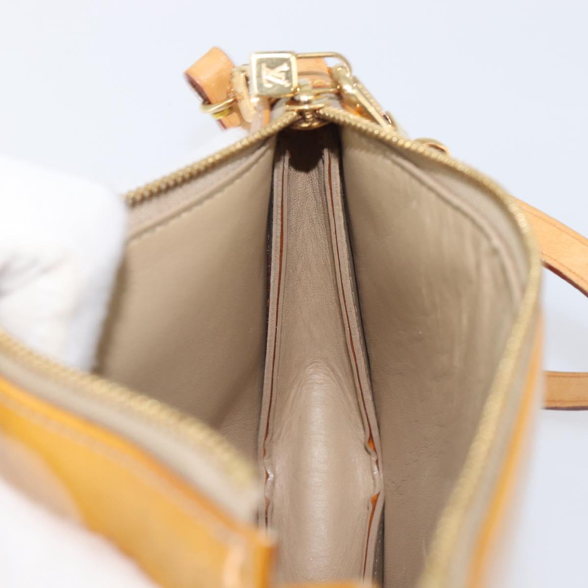LOUIS VUITTON Monogram Vernis Lexington Pouch Beige M91010 LV Auth hk4167