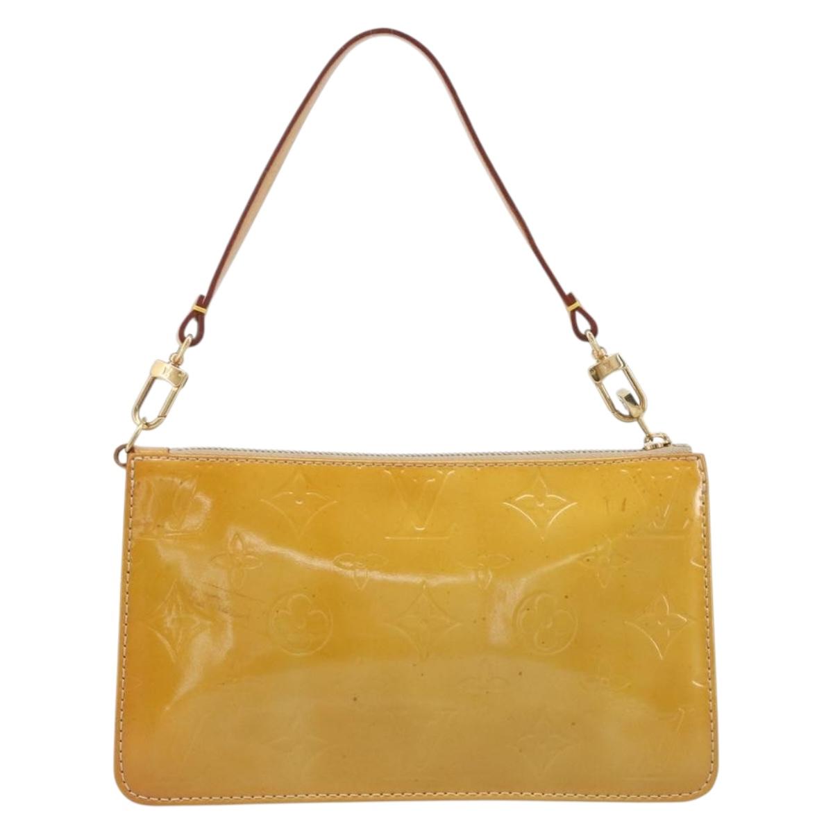 LOUIS VUITTON Monogram Vernis Lexington Pouch Beige M91010 LV Auth hk4167