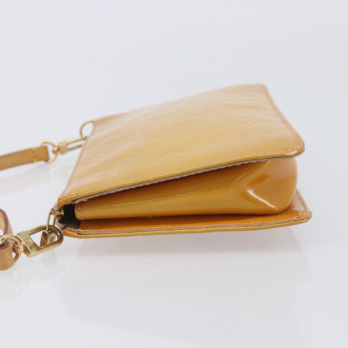 LOUIS VUITTON Monogram Vernis Lexington Pouch Beige M91010 LV Auth hk4167