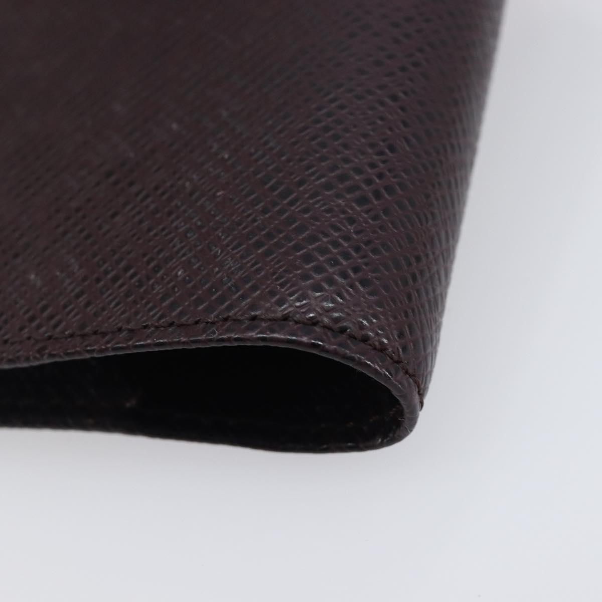 LOUIS VUITTON Taiga Agenda PM Day Planner Cover Acajou R20416 LV Auth hk4168