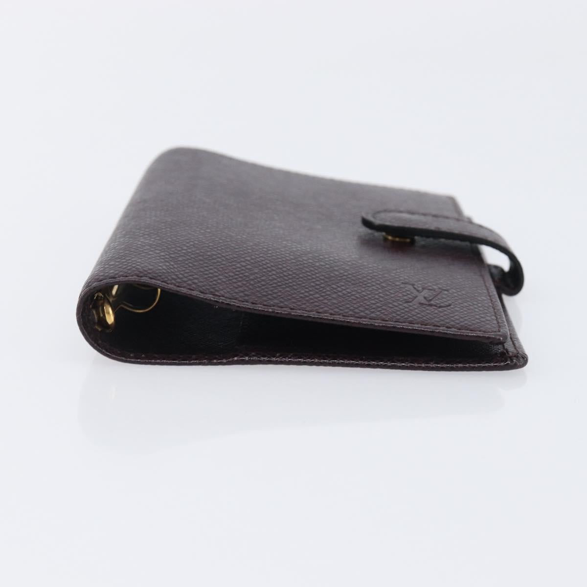 LOUIS VUITTON Taiga Agenda PM Day Planner Cover Acajou R20416 LV Auth hk4168