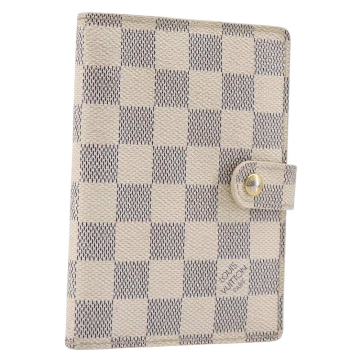 LOUIS VUITTON Damier Azur Agenda PM Day Planner Cover R20706 LV Auth hk4169