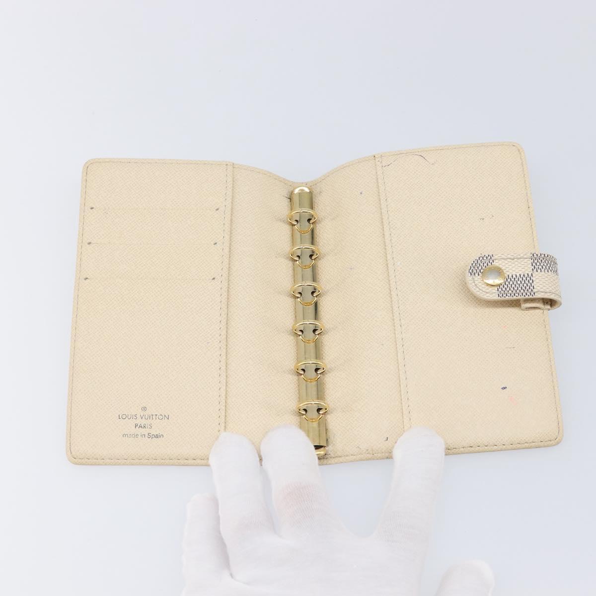 LOUIS VUITTON Damier Azur Agenda PM Day Planner Cover R20706 LV Auth hk4169