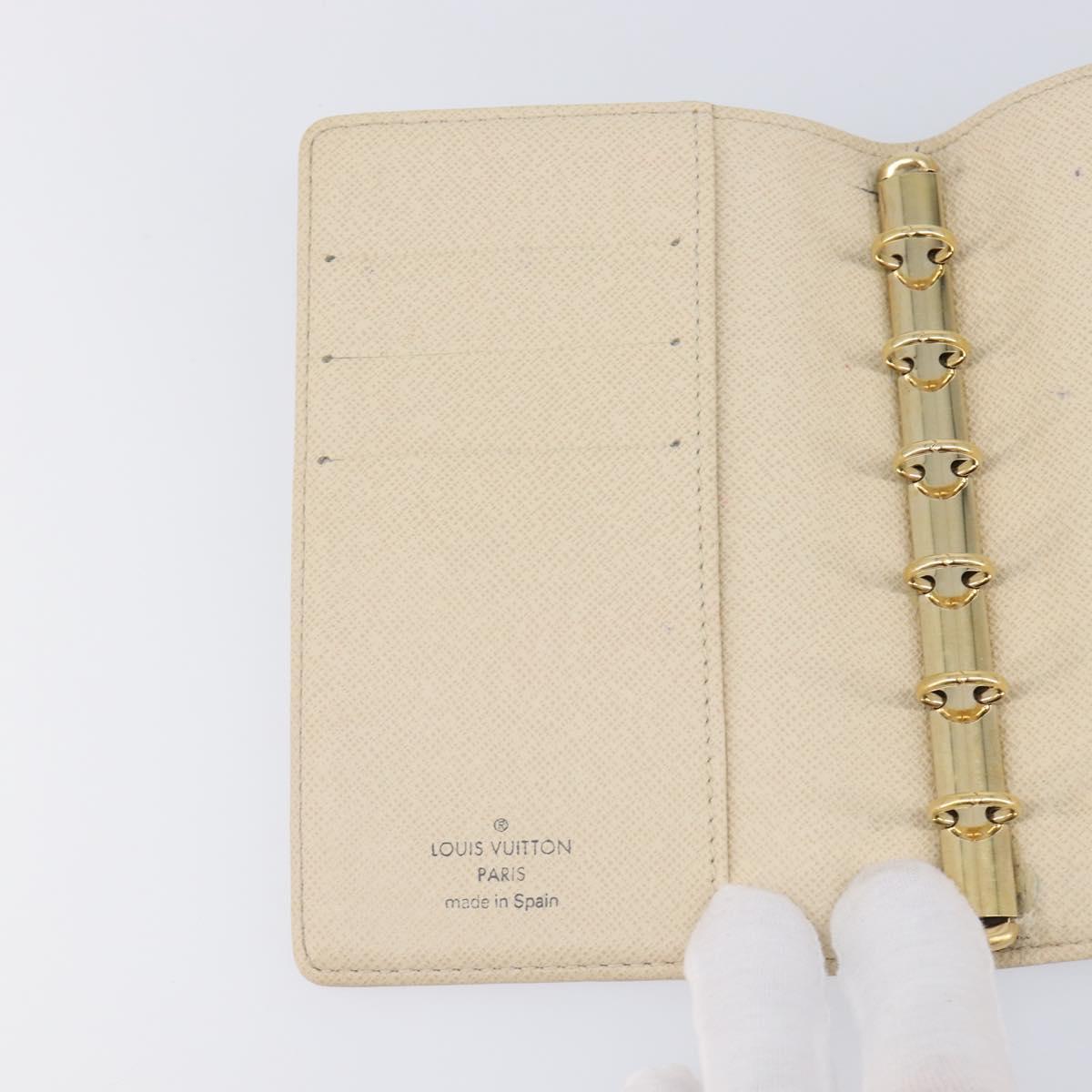 LOUIS VUITTON Damier Azur Agenda PM Day Planner Cover R20706 LV Auth hk4169