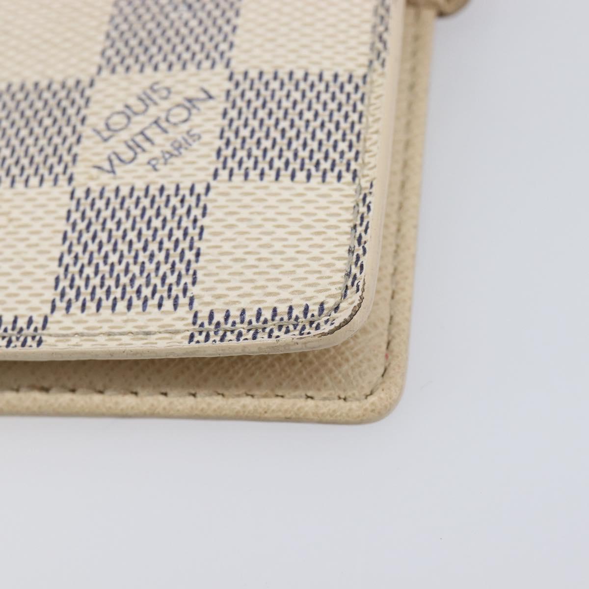LOUIS VUITTON Damier Azur Agenda PM Day Planner Cover R20706 LV Auth hk4169