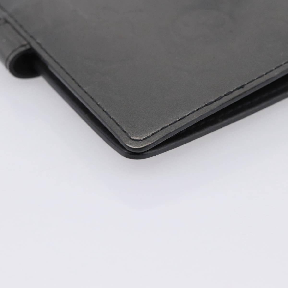 LOUIS VUITTON Monogram Mat Agenda PM Day Planner Cover Black R20932 Auth hk4171