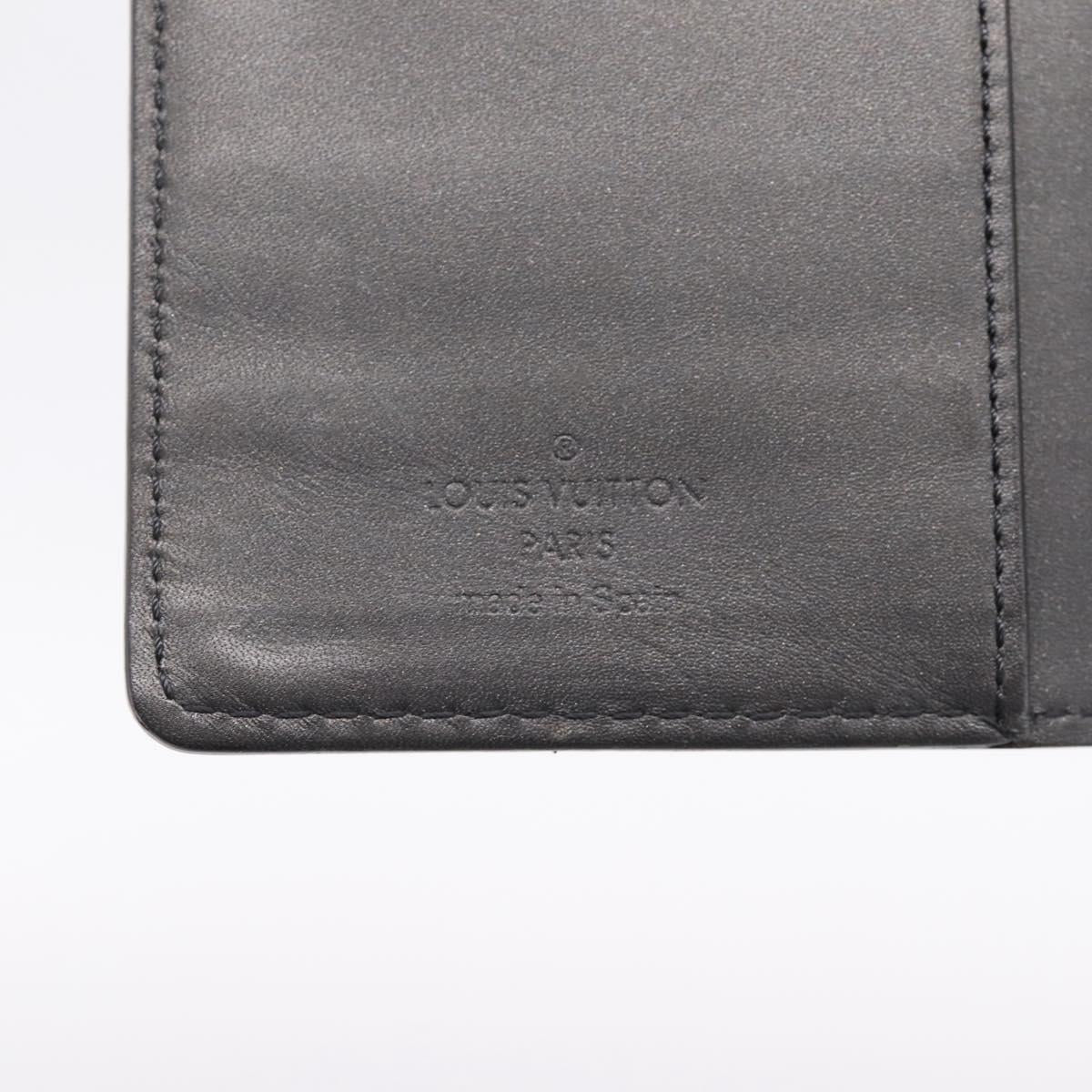 LOUIS VUITTON Monogram Mat Agenda PM Day Planner Cover Black R20932 Auth hk4171