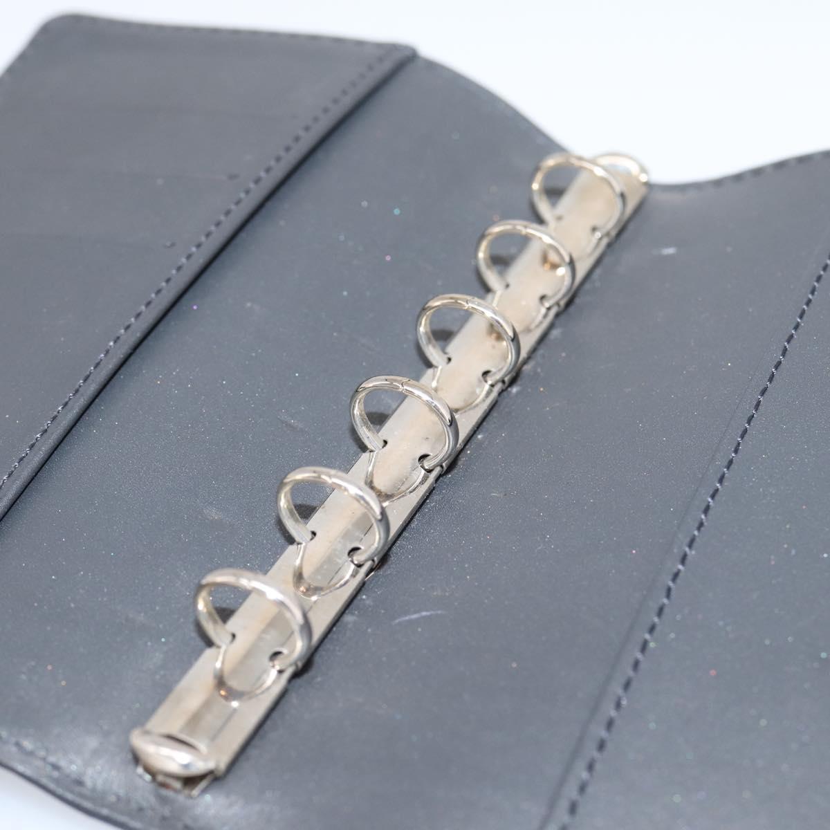 LOUIS VUITTON Monogram Mat Agenda PM Day Planner Cover Black R20932 Auth hk4171