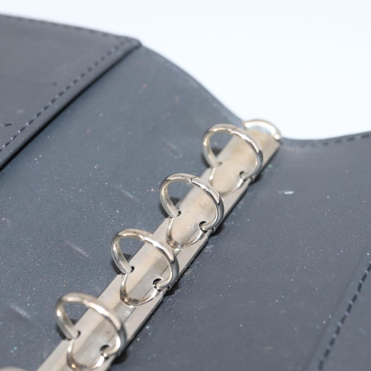 LOUIS VUITTON Monogram Mat Agenda PM Day Planner Cover Black R20932 Auth hk4171