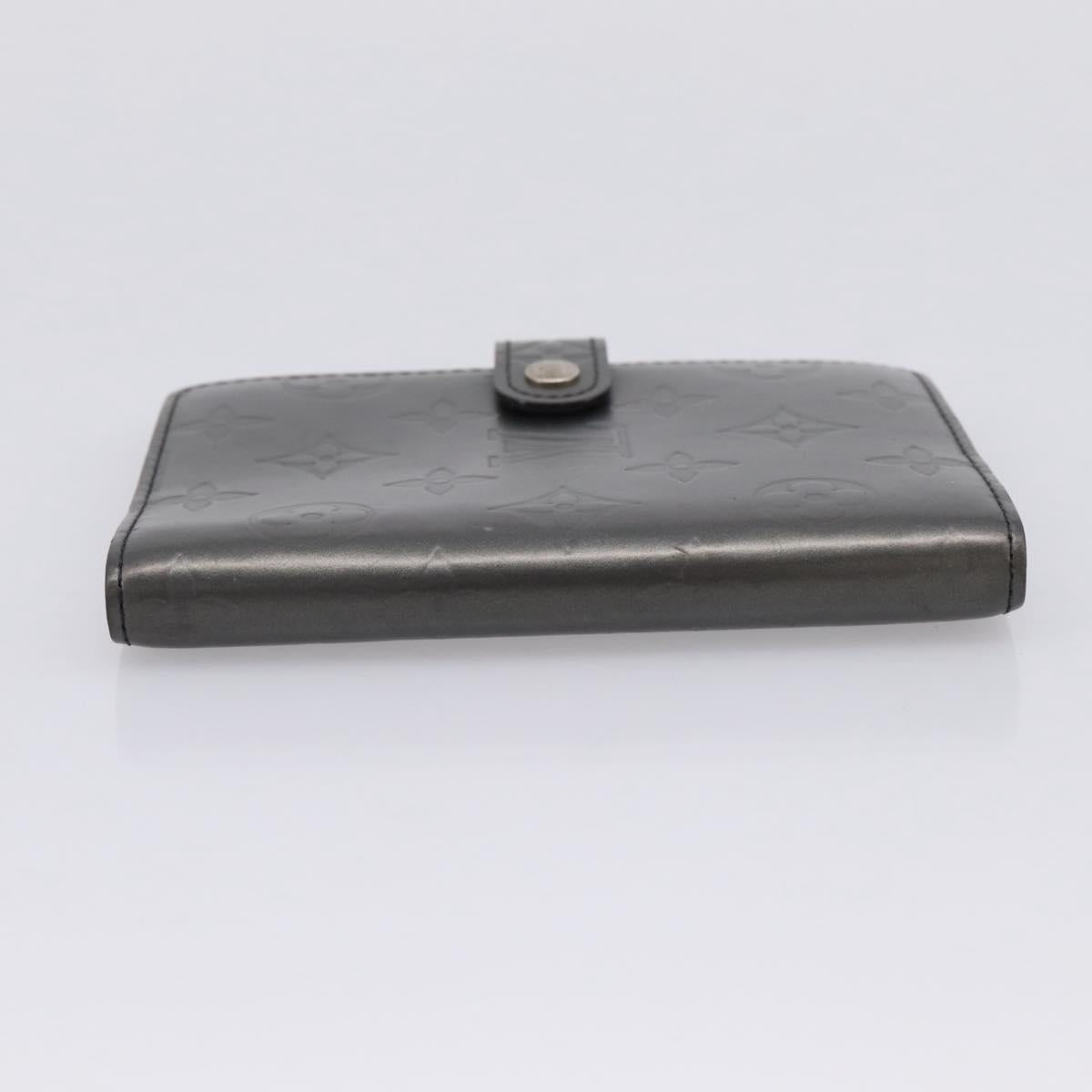 LOUIS VUITTON Monogram Mat Agenda PM Day Planner Cover Black R20932 Auth hk4171