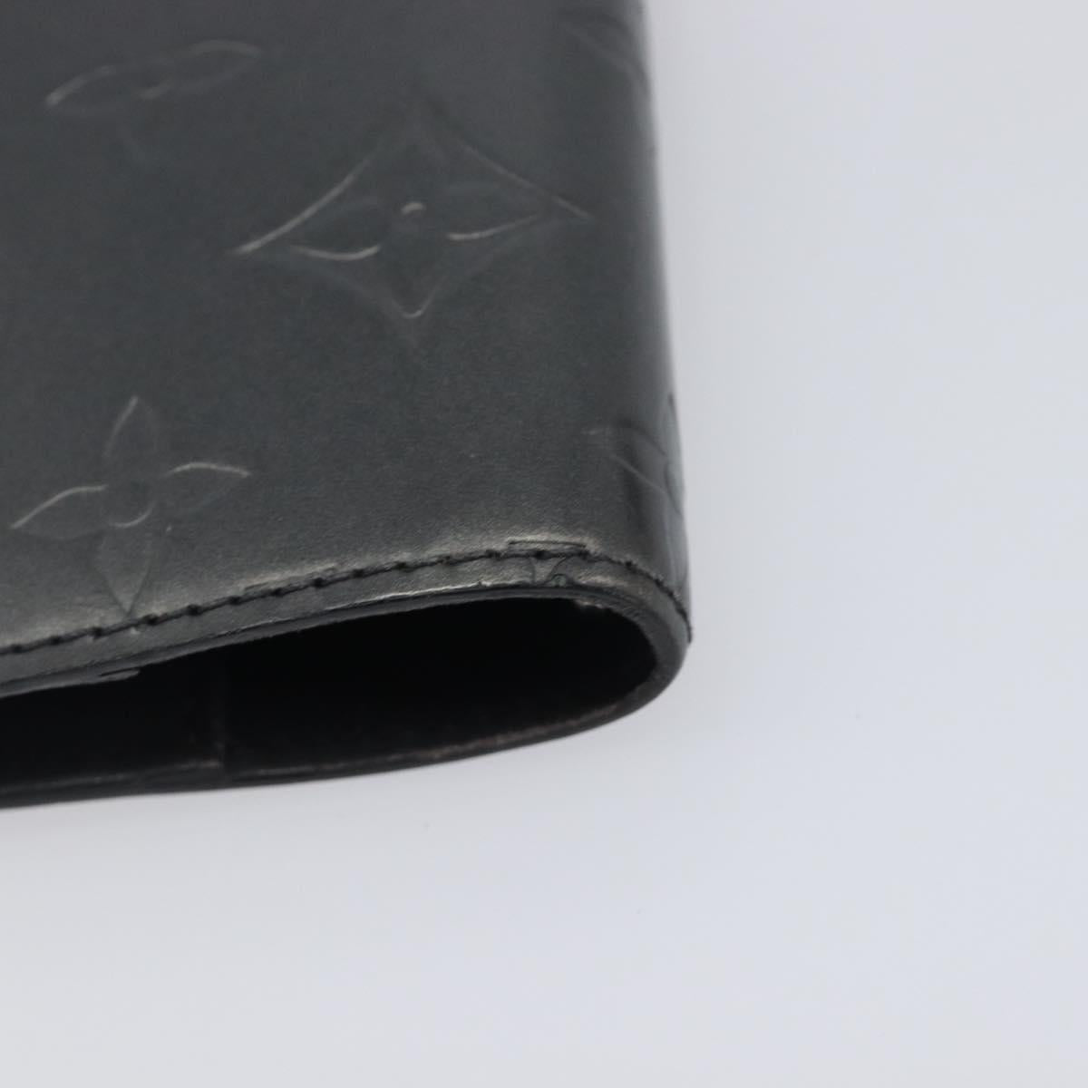 LOUIS VUITTON Monogram Mat Agenda PM Day Planner Cover Black R20932 Auth hk4172