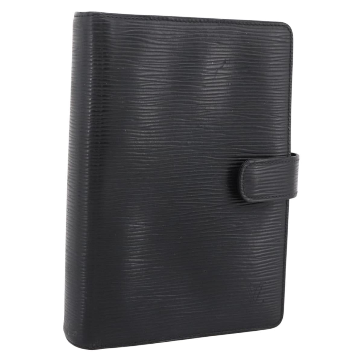 LOUIS VUITTON Epi Agenda MM Day Planner Cover Black R20042 LV Auth hk4173