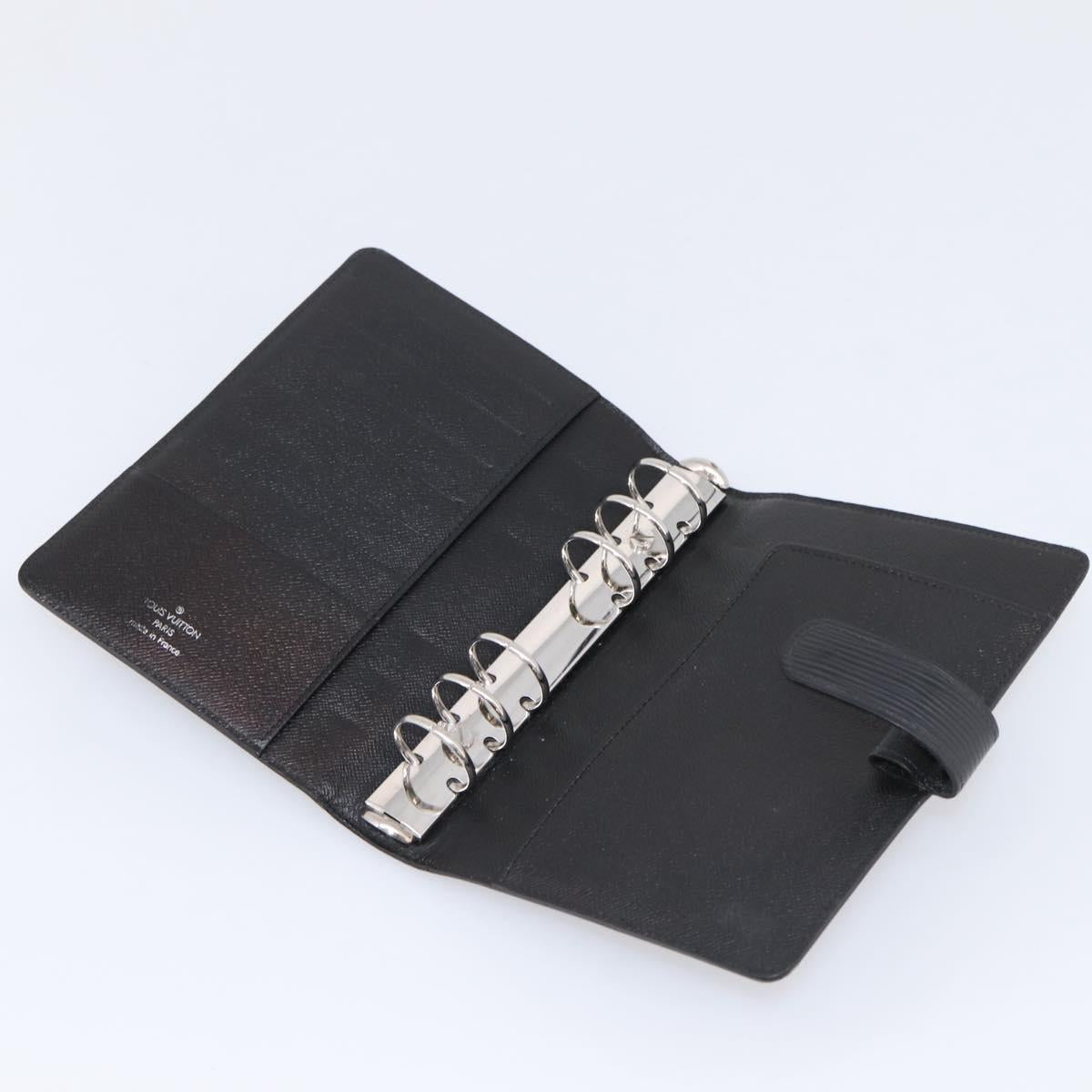 LOUIS VUITTON Epi Agenda MM Day Planner Cover Black R20042 LV Auth hk4173