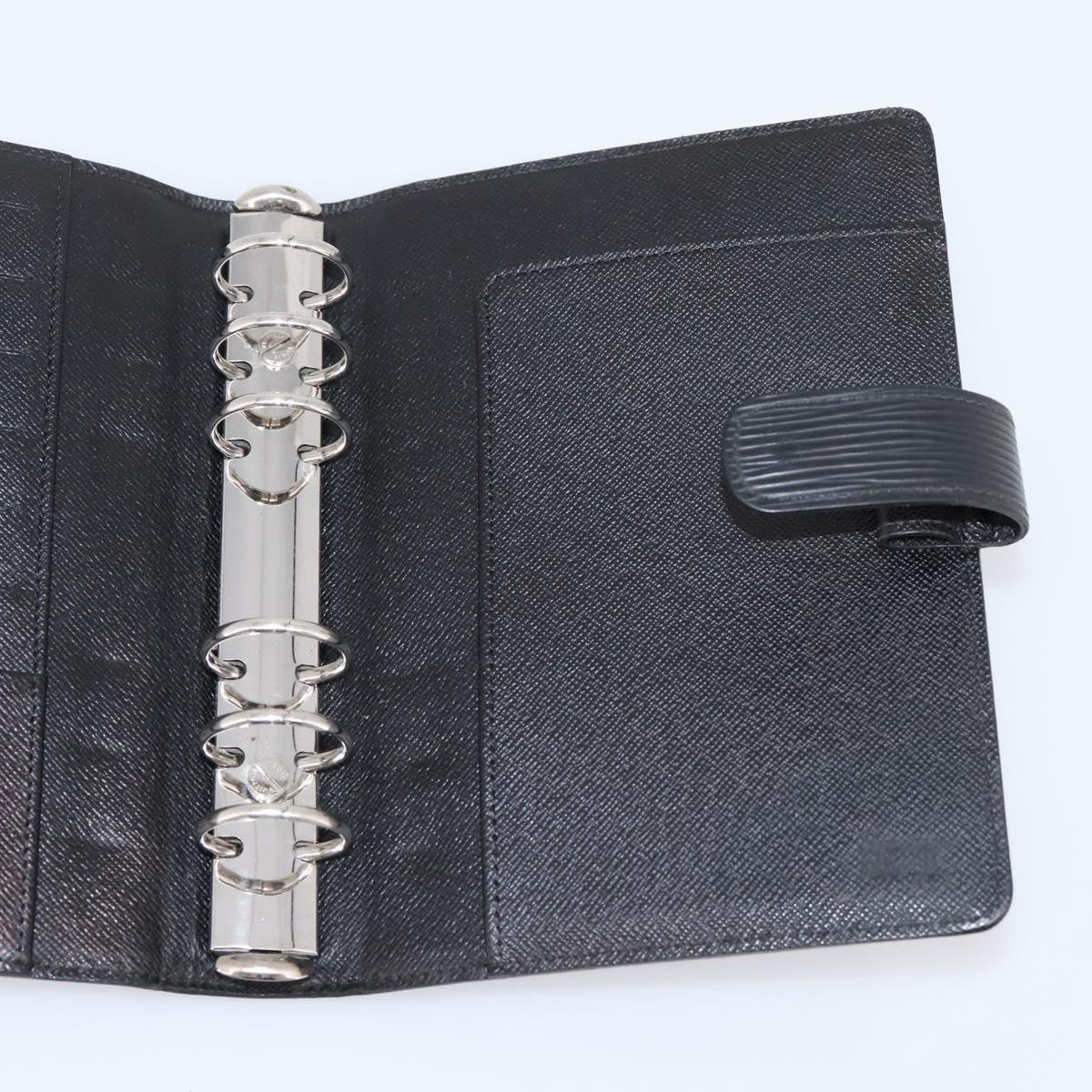 LOUIS VUITTON Epi Agenda MM Day Planner Cover Black R20042 LV Auth hk4173